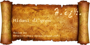 Hidasi Ágnes névjegykártya