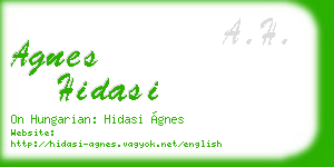 agnes hidasi business card
